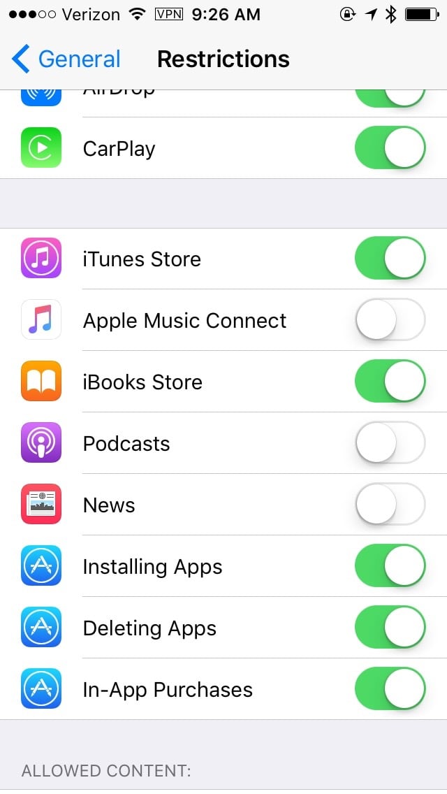 I've turned off Podcasts and News too.